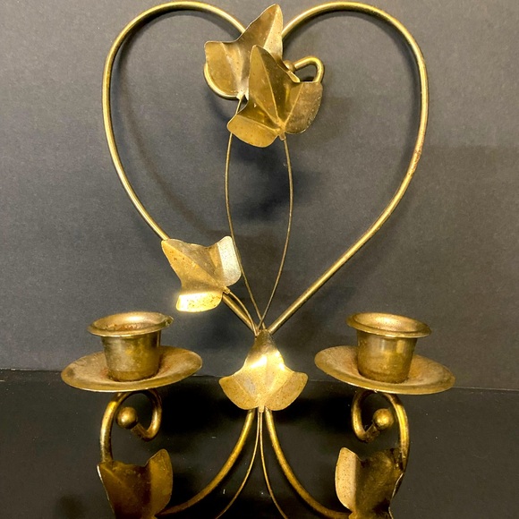 Beautiful Home Interior Gold Metal Wall Decor Candle Holders - Picture 1 of 9